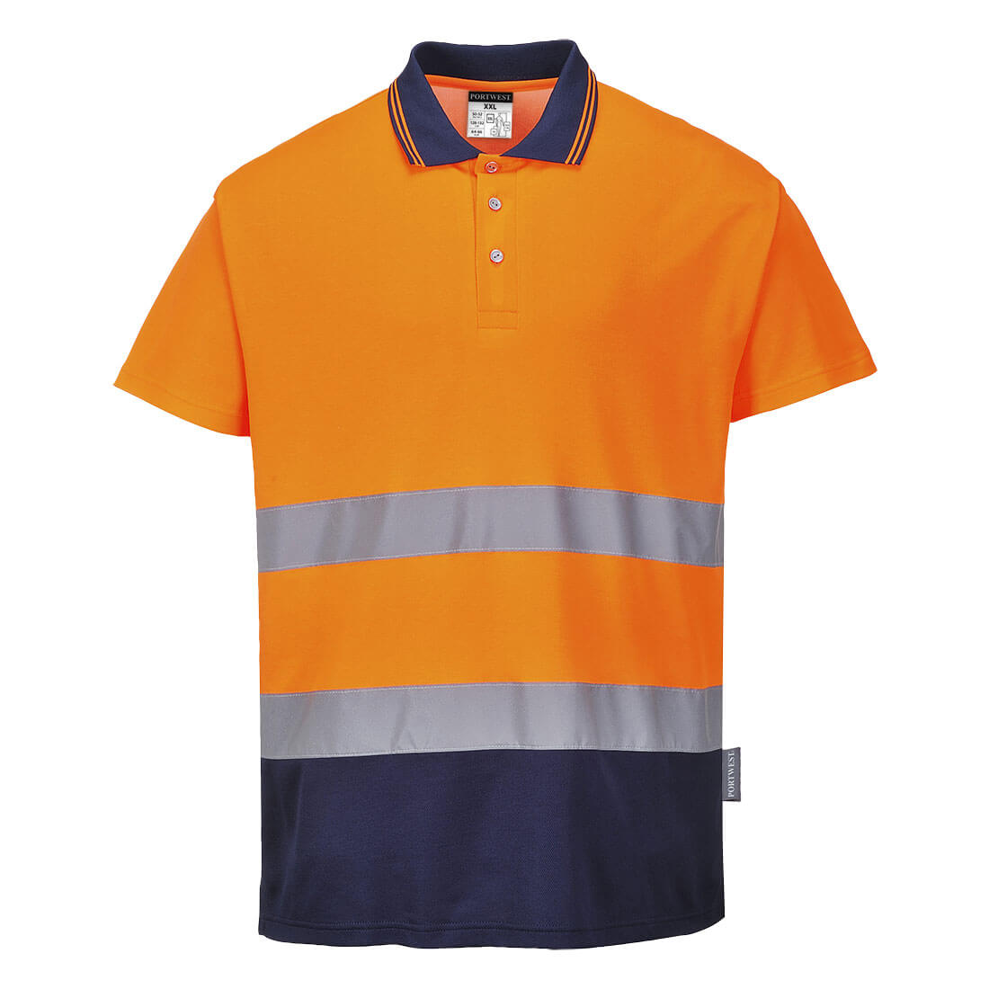 Warnschutz-Polo-Shirts |   Warnschutz Cotton Comfort Kontrast Poloshirt kurzarm | Portwest Warnschutz-Polo-Shirts |   Warnschutz Cotton Comfort Kontrast Poloshirt kurzarm | Portwest