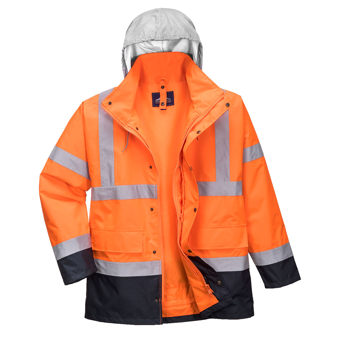 Warnschutz-Multi-Way-Jacken | Warnschutz 4-in-1 Kontrast Verkehrsjacke | Portwest