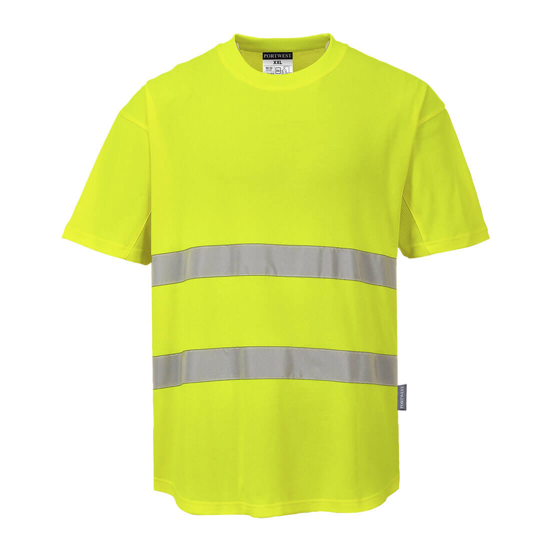 Warnschutz-T-Shirts | Warnschutz Cotton Comfort T-Shirt mit MeshAir Einsatz kurzarm | Portwest