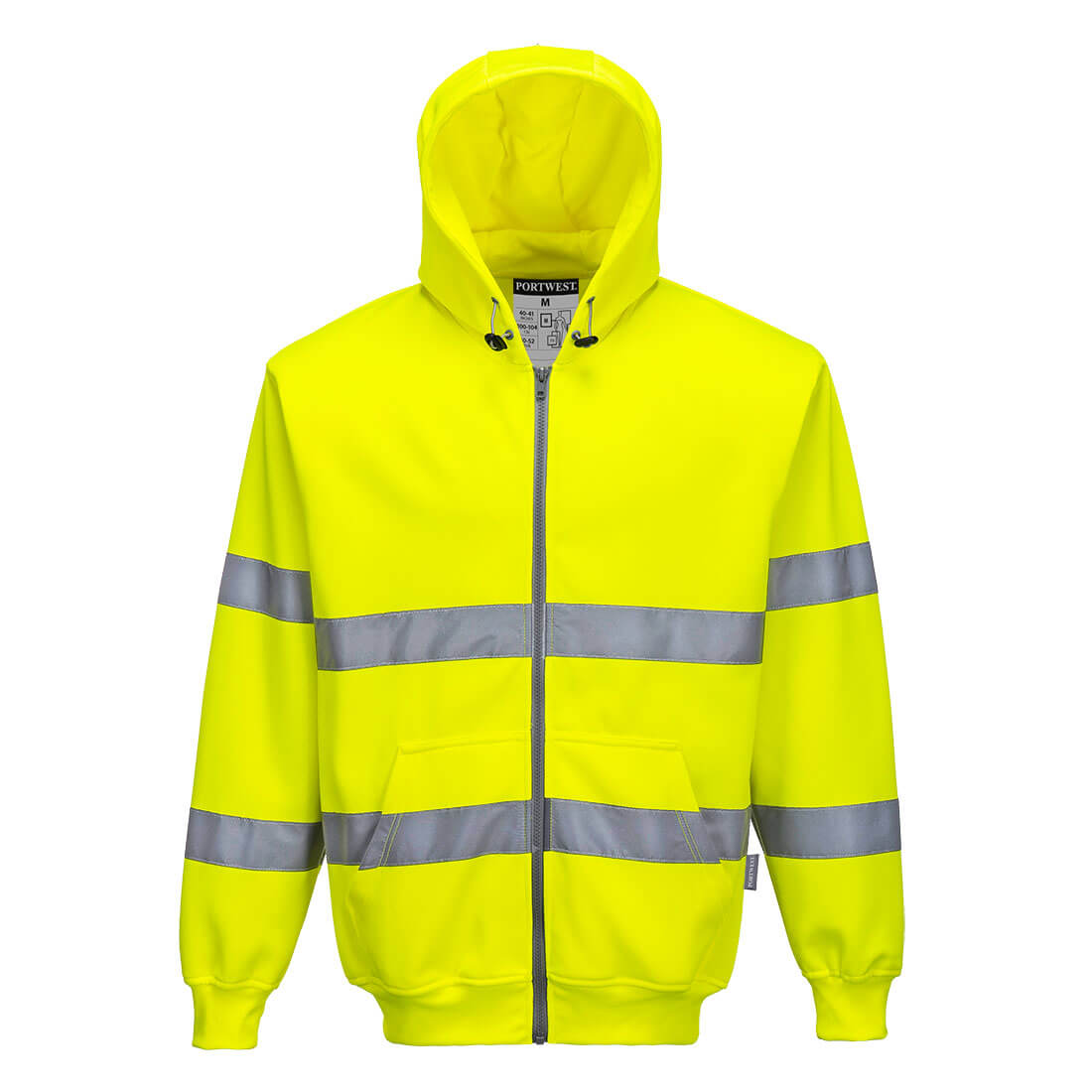 Warnschutz-Kapuzenpullover | Warnschutz- Kapuzensweatjacke mit Reißverschluss | Portwest Warnschutz-Kapuzenpullover | Warnschutz- Kapuzensweatjacke mit Reißverschluss | Portwest