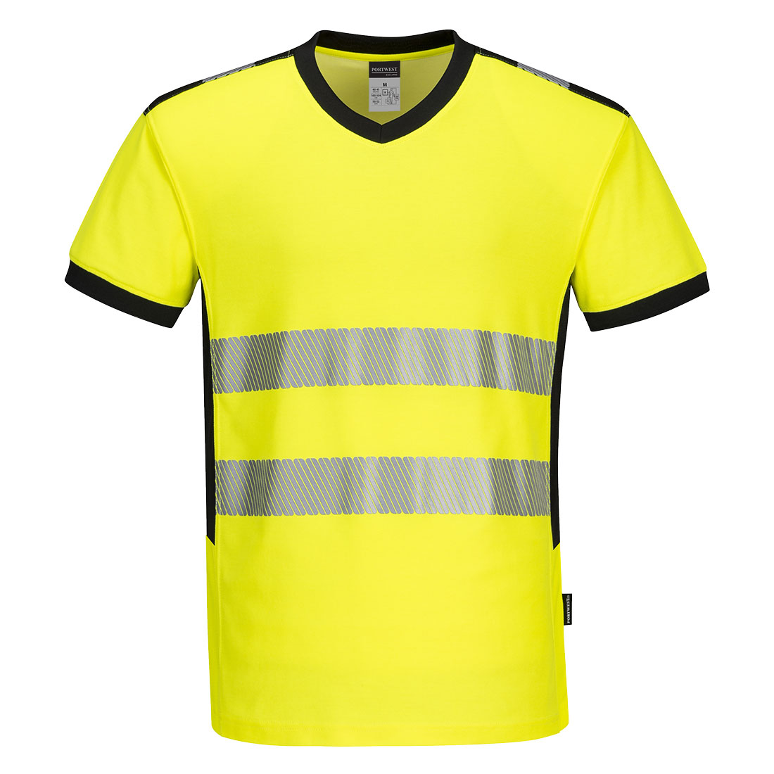 Warnschutz-T-Shirts | PW3 Warnschutz-T-Shirt mit V-Ausschnitt und Mesh Einsatz | Portwest 