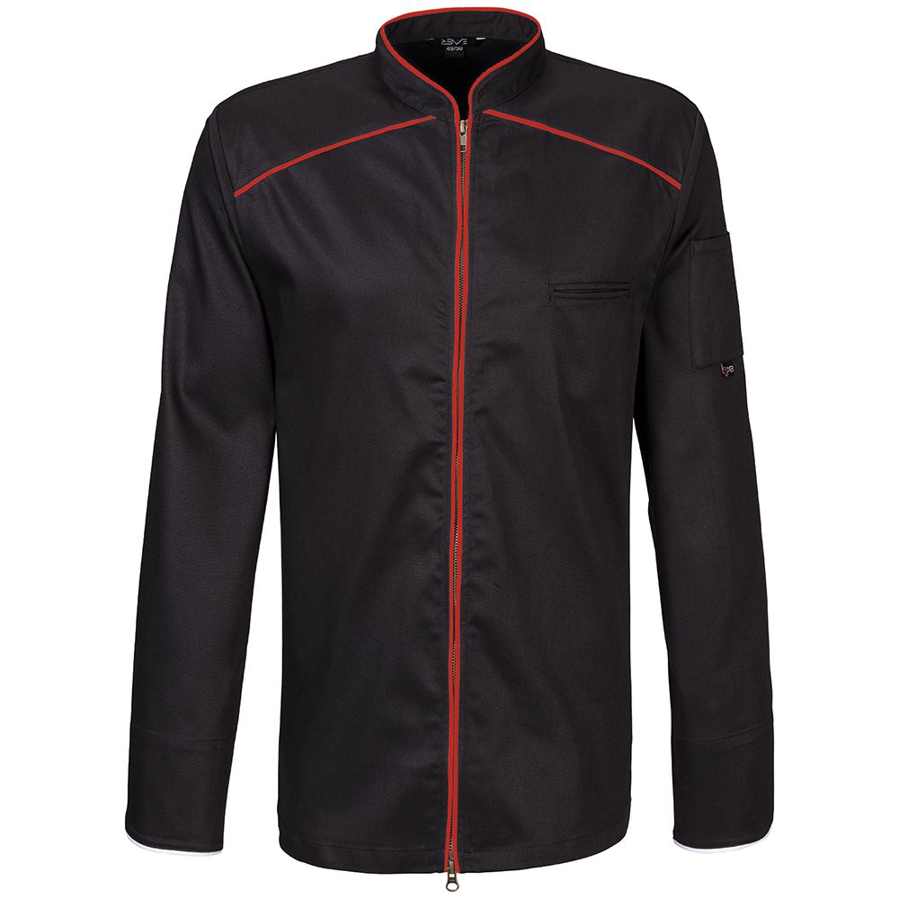 Kochjacke | Schwarz | Rot Kochjacke | in der Farbe Schwarz | Rot