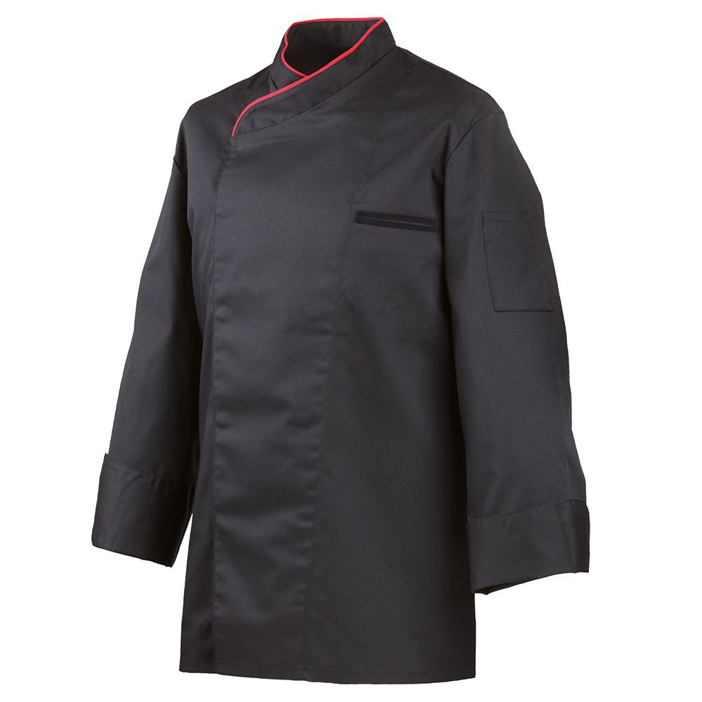 Kochjacke | in der Farbe Schwarz | Rot