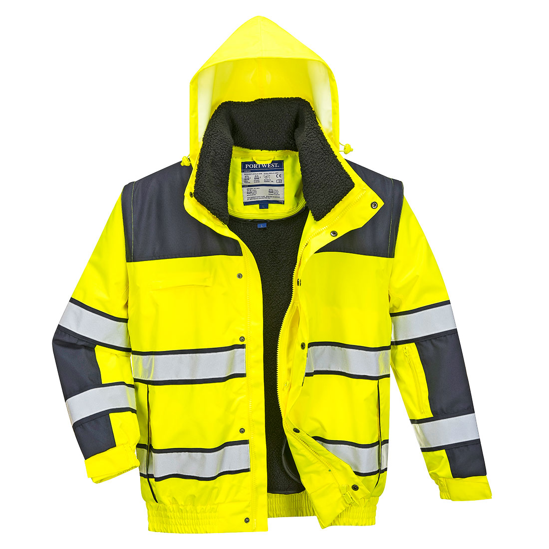 Jacken mit Innenfutter | Warnschutz 3-in-1 Kontrast Winter Pilotjacke | Portwest Jacken mit Innenfutter | Warnschutz 3-in-1 Kontrast Winter Pilotjacke | Portwest