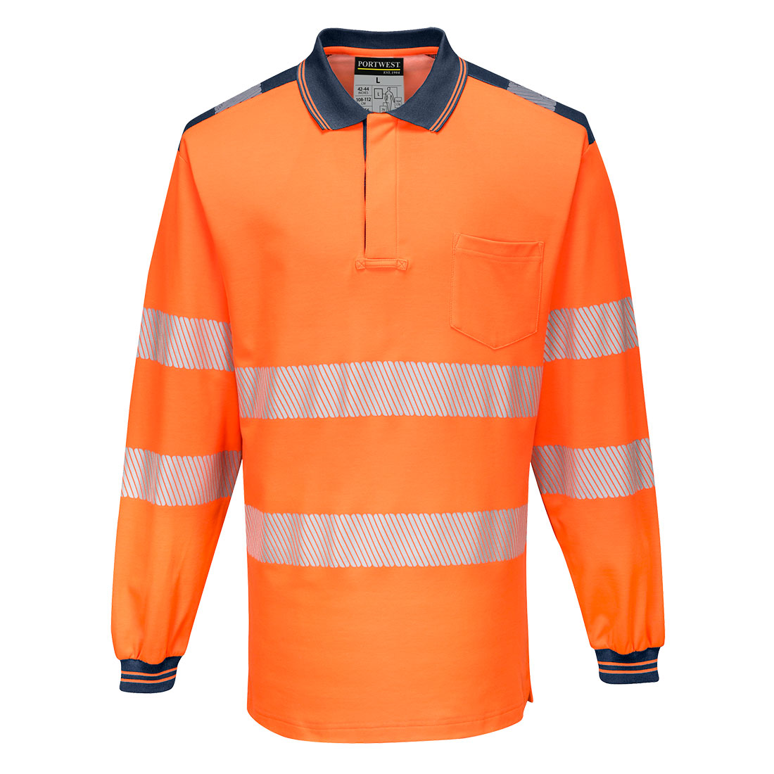 Warnschutz-Polo-Shirts |   PW3 Warnschutz Cotton Comfort Polo-Shirt, langarm | Portwest Warnschutz-Polo-Shirts |   PW3 Warnschutz Cotton Comfort Polo-Shirt, langarm | Portwest