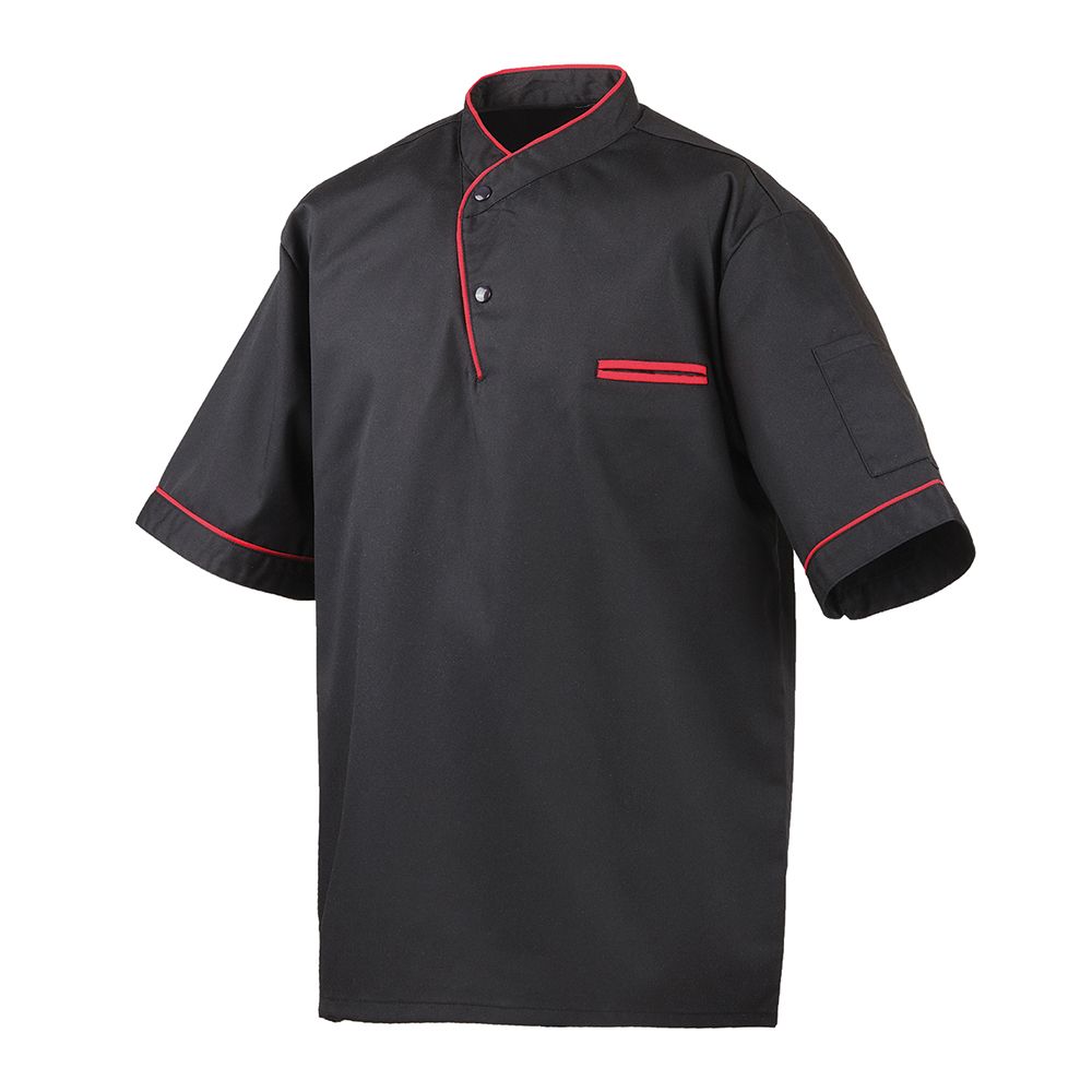 Kochjacke | in der Farbe Schwarz | Rot